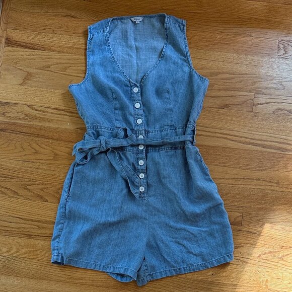 Rails Scarlett Chambray Romper Button Front Women's S - Picture 1 of 5